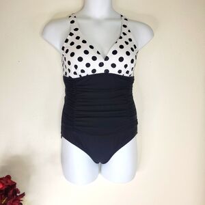 Black and White Polka Dot Swimsuit